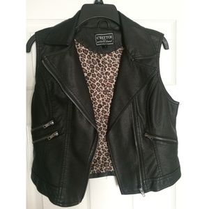 Sleeveless Leather Jacket